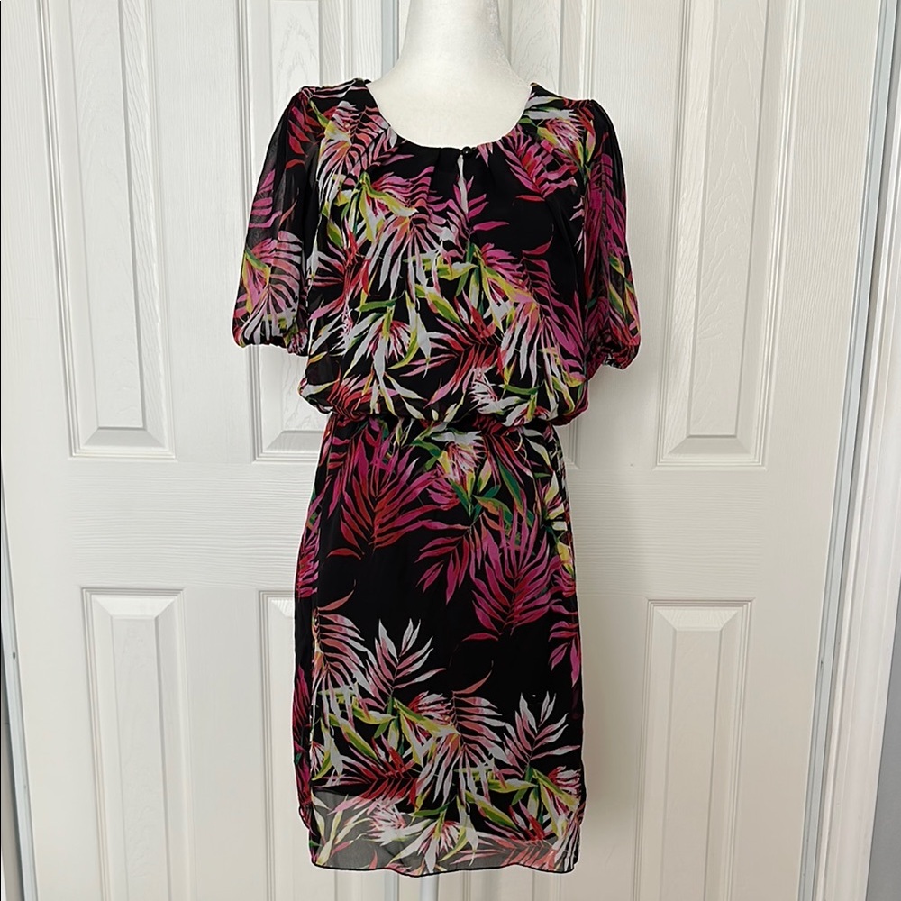 Floral Black and Pink Dress